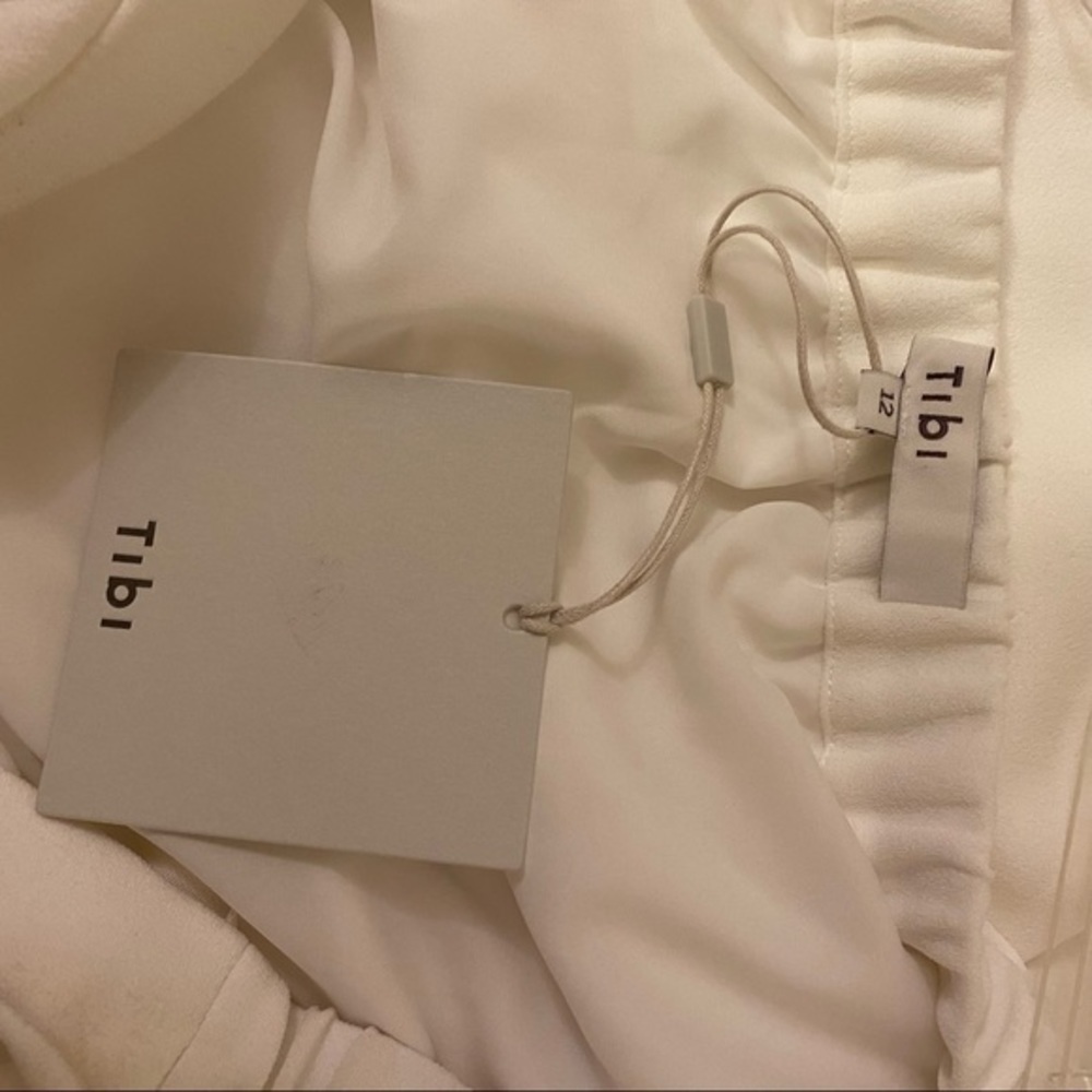 Tibi Structured Crepe Off-the-Shoulder Dress Ivory - Picture 9 of 12